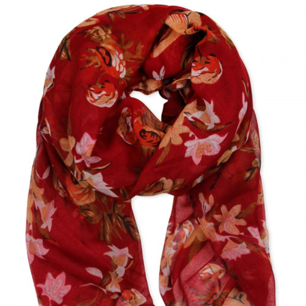 Red Floral scarf